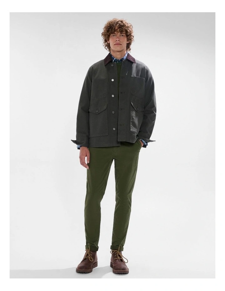 Jake Cotton Jacket in Dark Moss image 2