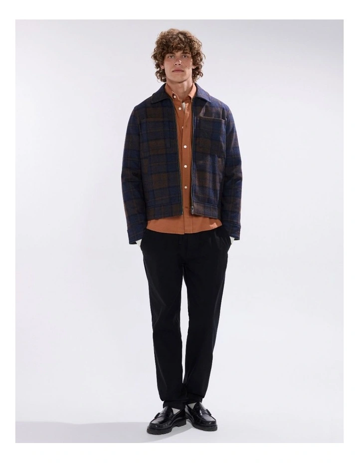 Victor Reversible Check Jacket in Blue/Khaki image 1
