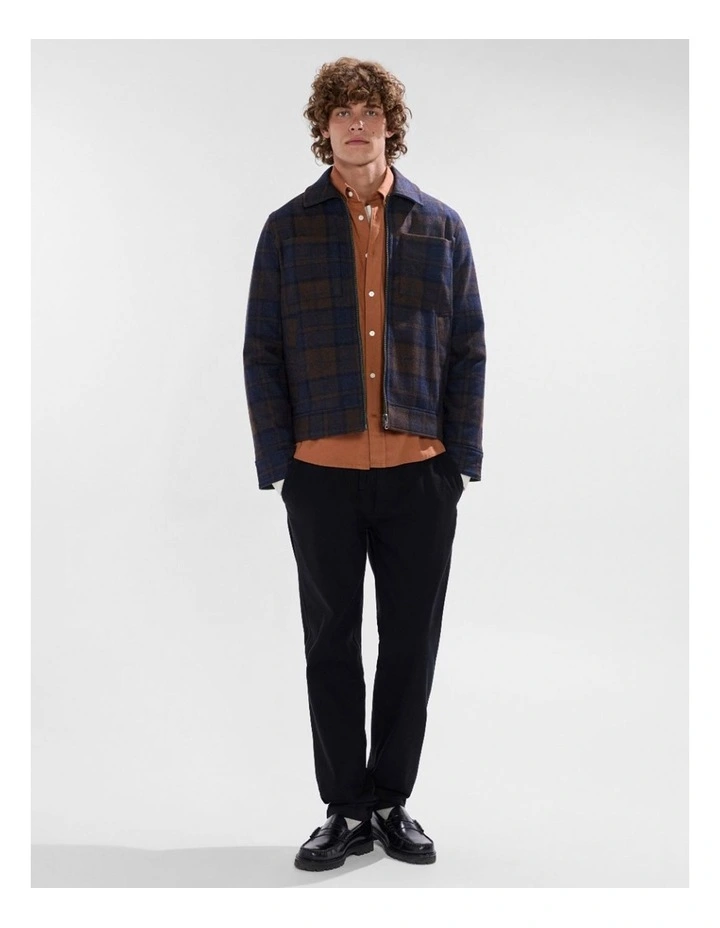 Victor Reversible Check Jacket in Blue/Khaki image 2