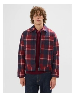 Victor Reversible Check Jacket in Fig/Navy