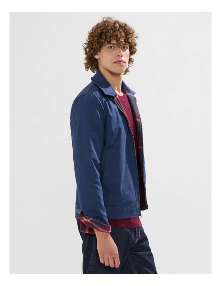 Victor Reversible Check Jacket in Fig/Navy image 2