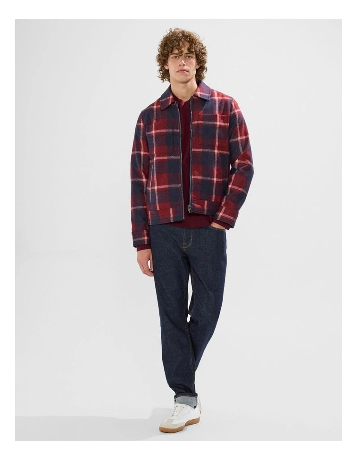Victor Reversible Check Jacket in Fig/Navy image 3