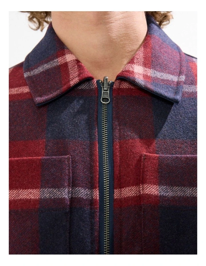 Victor Reversible Check Jacket in Fig/Navy image 3