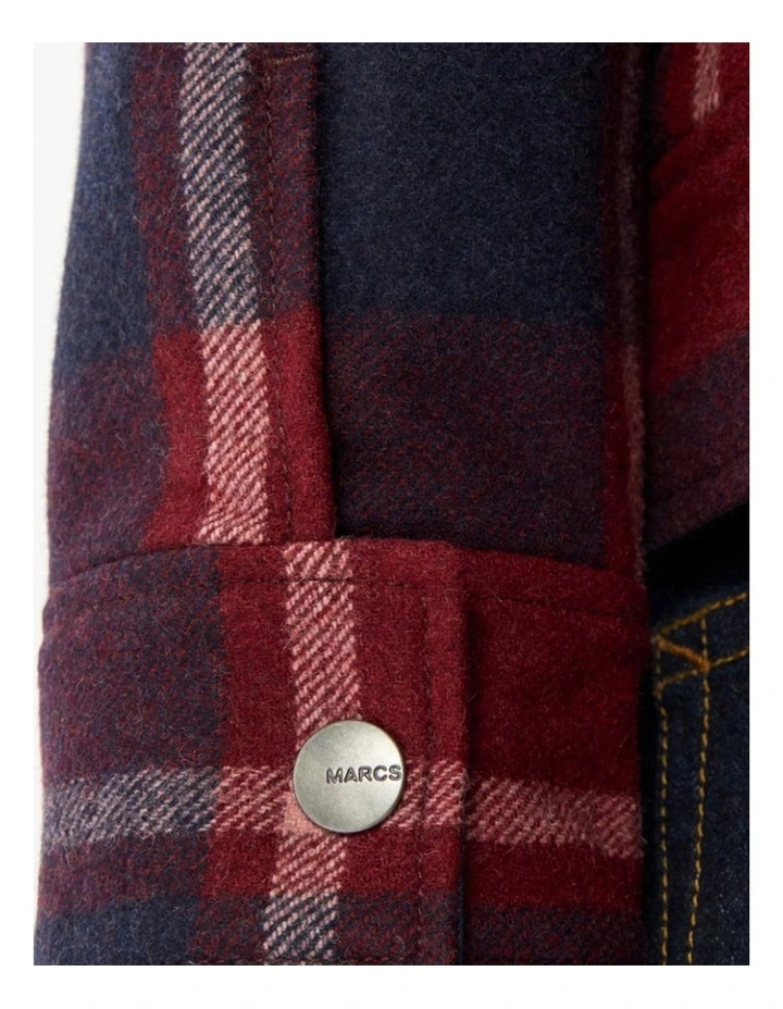 Victor Reversible Check Jacket in Fig/Navy image 4