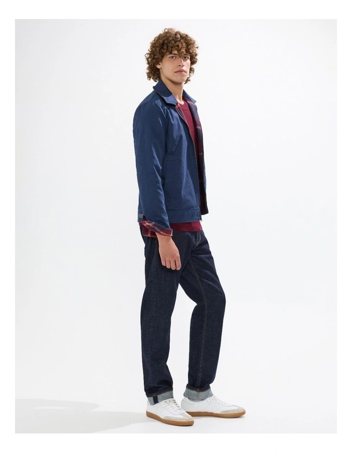 Victor Reversible Check Jacket in Fig/Navy image 5