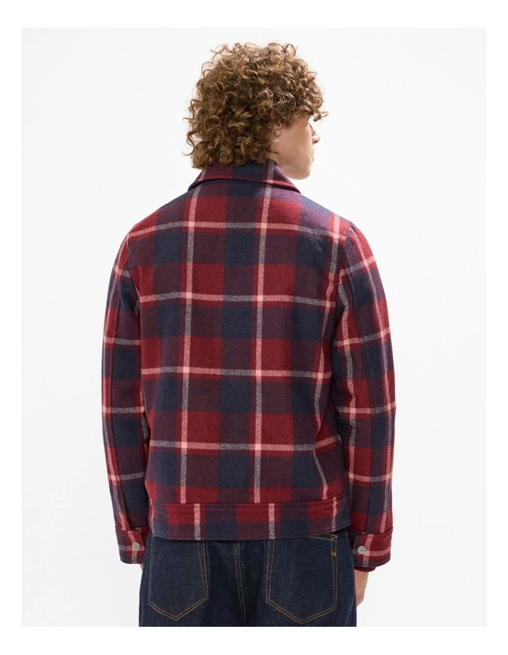 Victor Reversible Check Jacket in Fig/Navy image 6