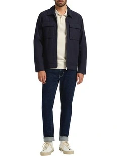 Liam Linen Blend Jacket in Navy