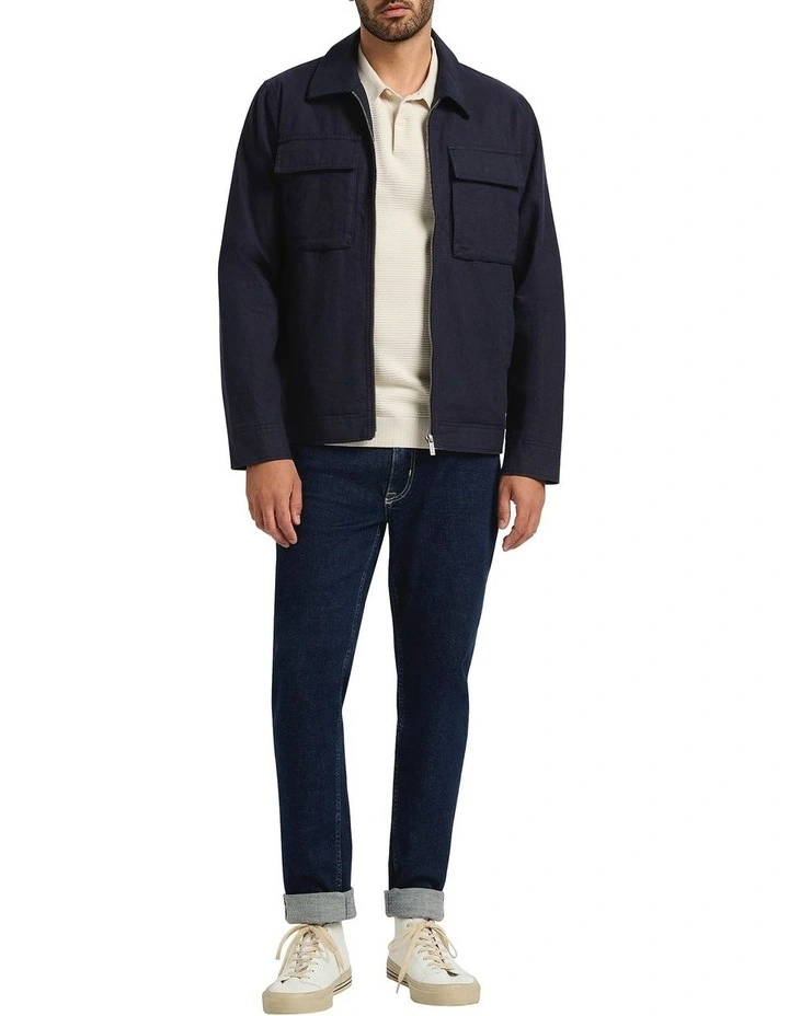 Liam Linen Blend Jacket in Navy image 1