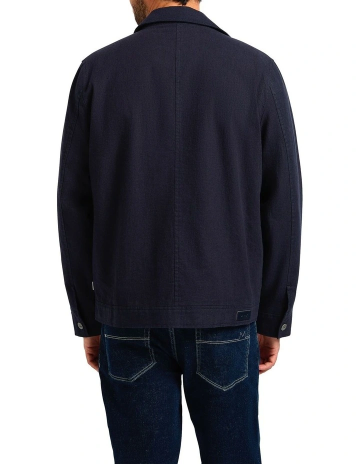 Liam Linen Blend Jacket in Navy image 2