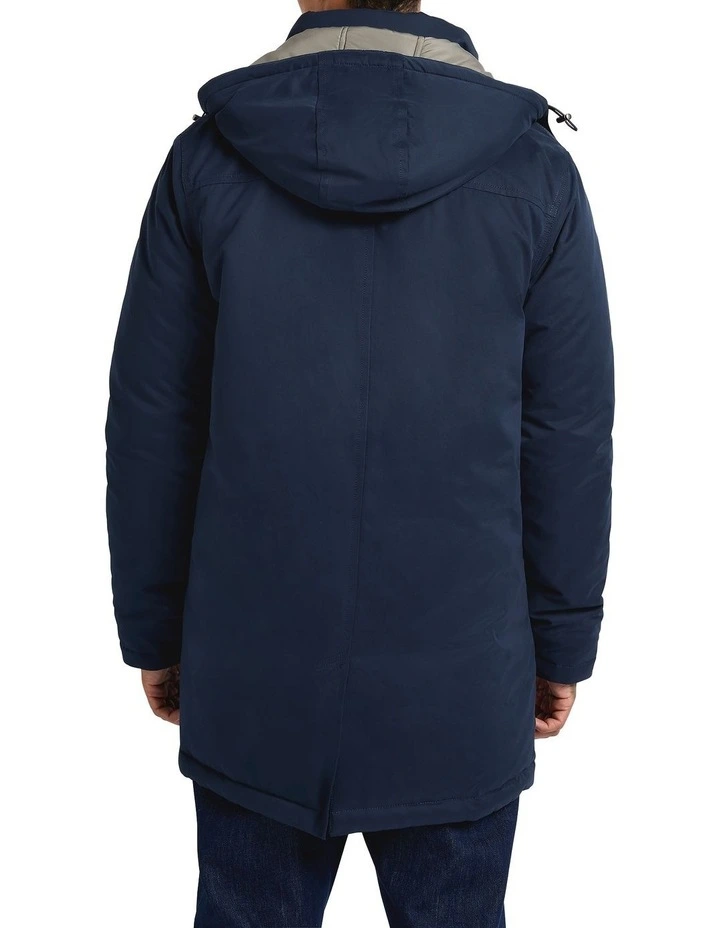 Hunter Longline Padded Parka in Navy image 4