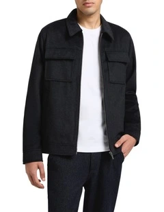 Axel Wool Blend Jacket in Charcoal