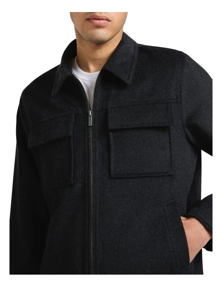 Axel Wool Blend Jacket in Charcoal image 3