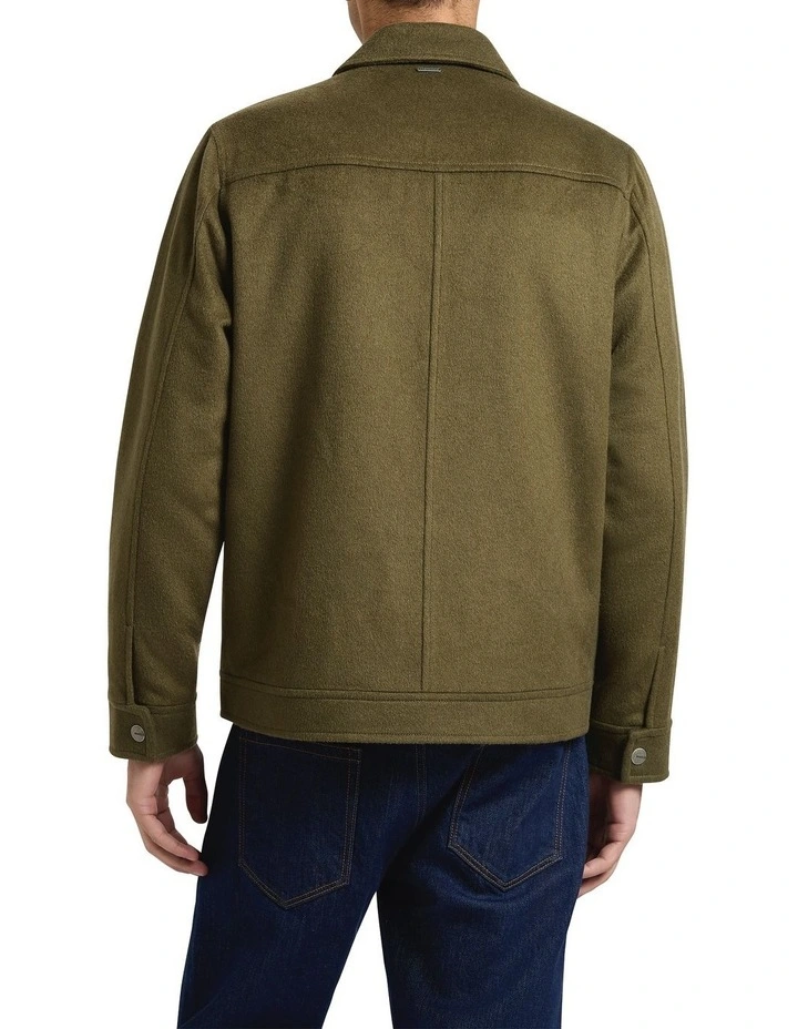 Axel Wool Blend Jacket in Dark Olive image 2