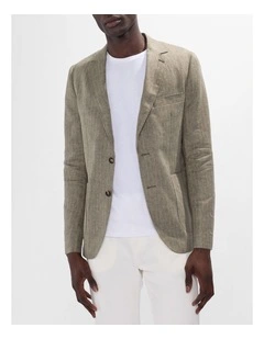 Lestrade Linen Blazer in Olivine Green