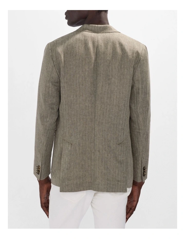 Lestrade Linen Blazer in Olivine Green image 3