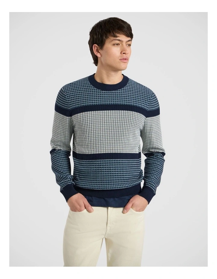 Pongo Horizontal Stripe Knit in Navy Multi image 1