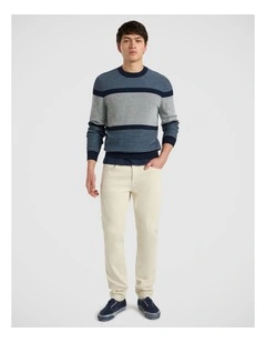 Pongo Horizontal Stripe Knit in Navy Multi