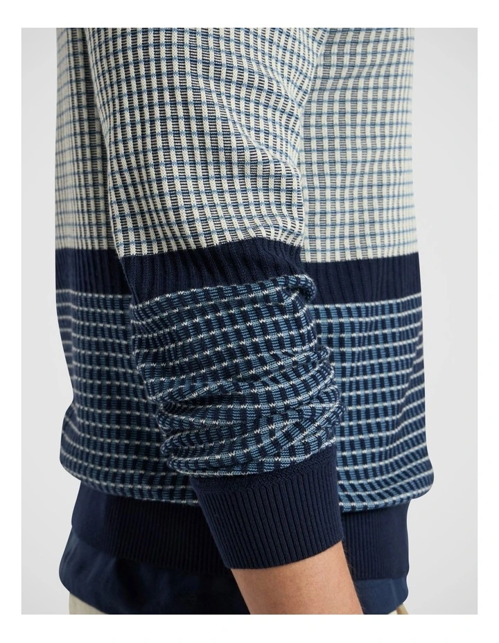 Pongo Horizontal Stripe Knit in Navy Multi image 3
