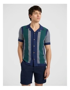 Monaco Knit Shirt in Navy Multi
