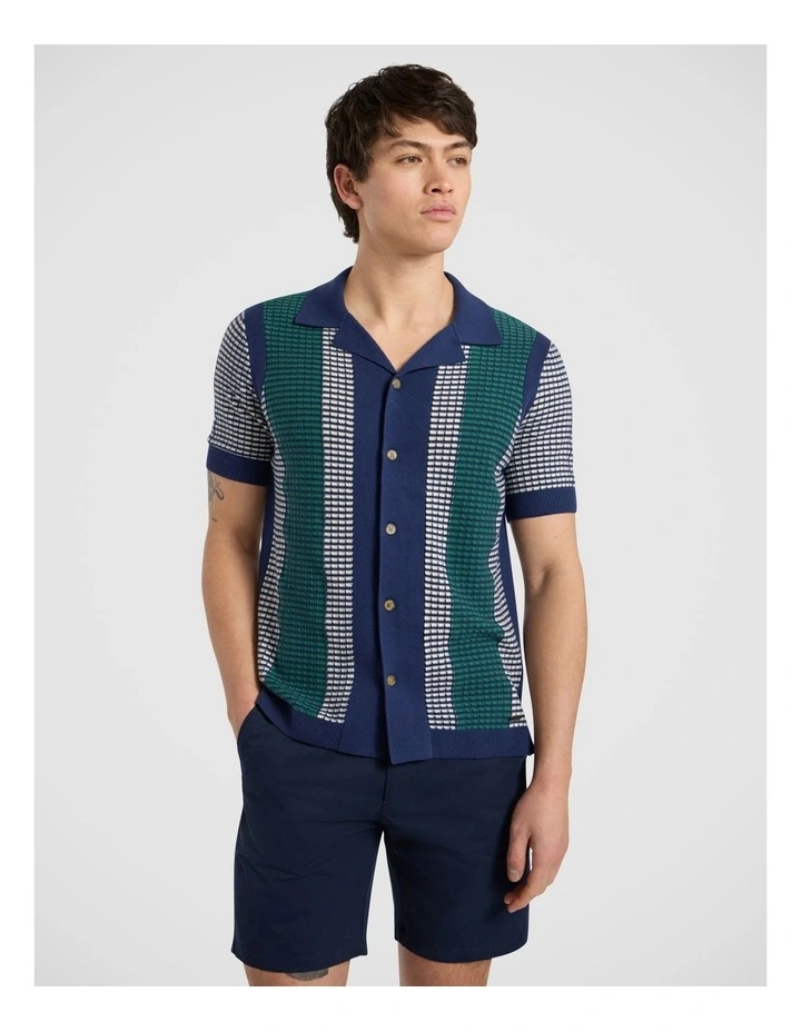 Monaco Knit Shirt in Navy Multi image 1