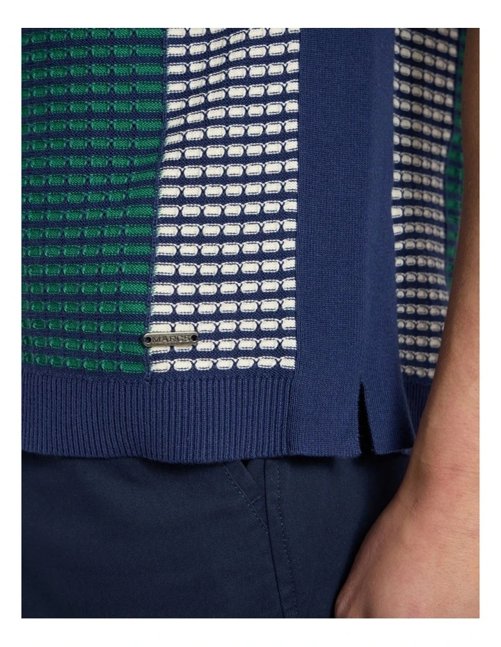 Monaco Knit Shirt in Navy Multi image 3
