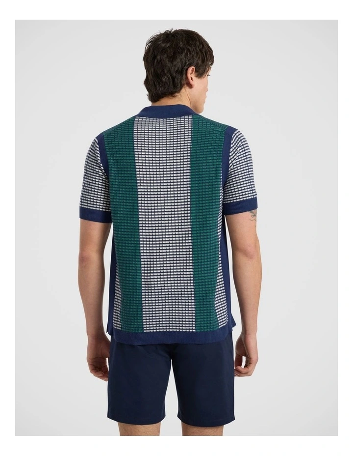 Monaco Knit Shirt in Navy Multi image 4