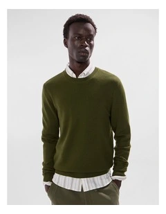 Gordon Textured Merino Knit in Agave Green