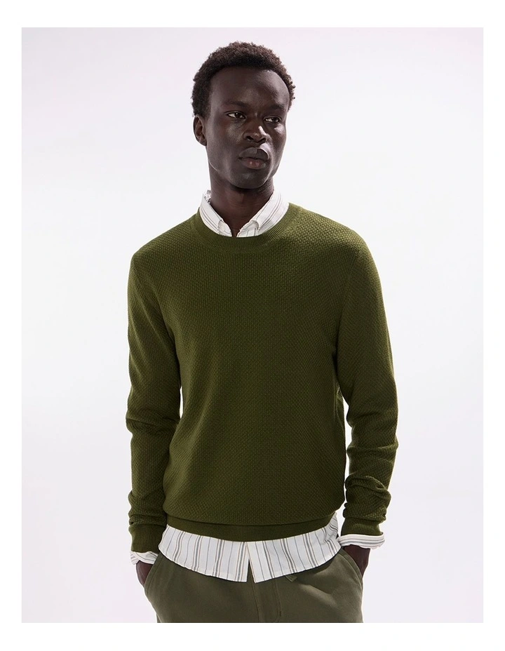 Gordon Textured Merino Knit in Agave Green image 2