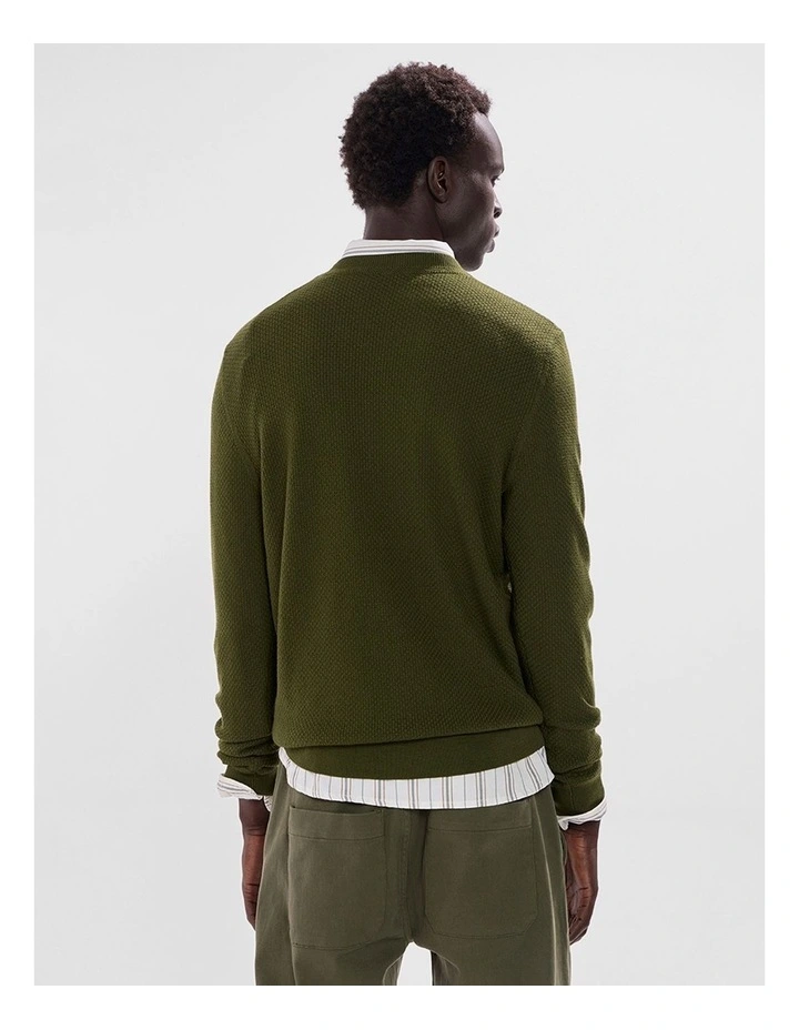Gordon Textured Merino Knit in Agave Green image 3