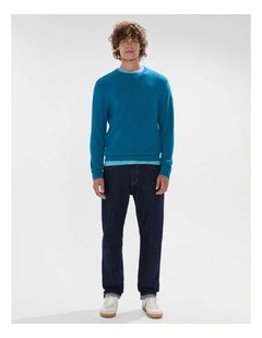Gordon Textured Merino Knit in Dark Teal