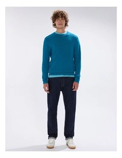 Gordon Textured Merino Knit in Dark Teal