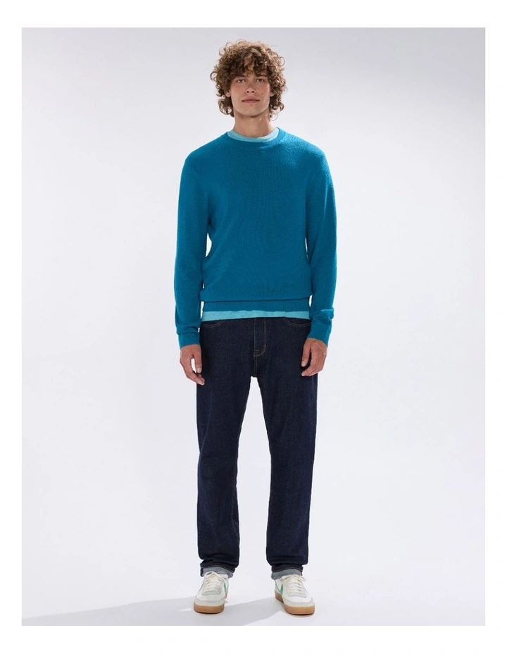 Gordon Textured Merino Knit in Dark Teal image 1