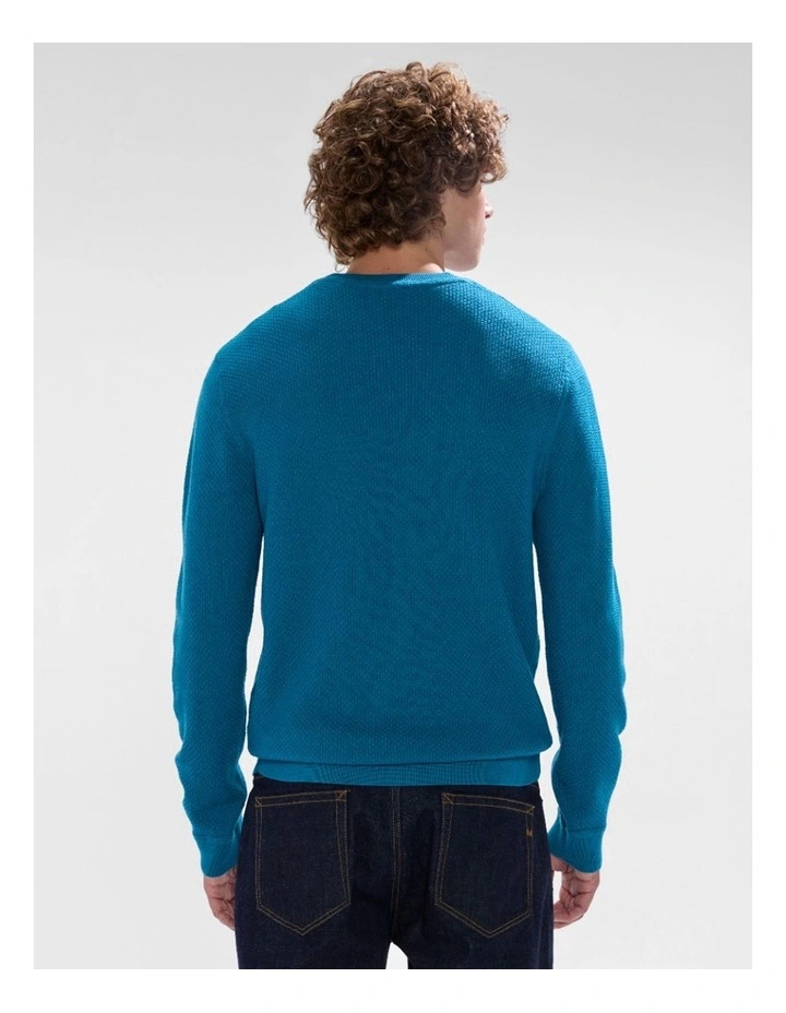 Gordon Textured Merino Knit in Dark Teal image 3