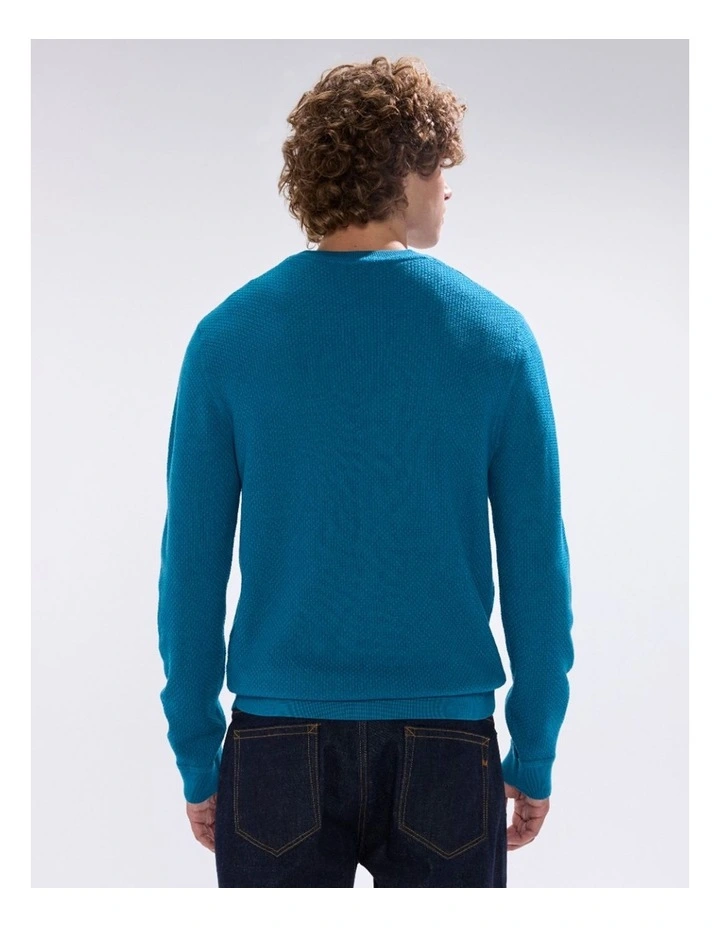 Gordon Textured Merino Knit in Dark Teal image 4