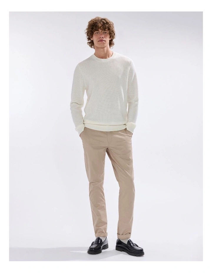 Gordon Textured Merino Knit in Ivory image 1
