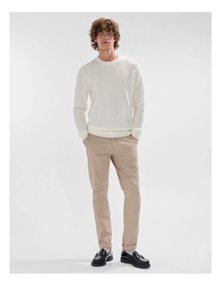 Gordon Textured Merino Knit in Ivory image 2