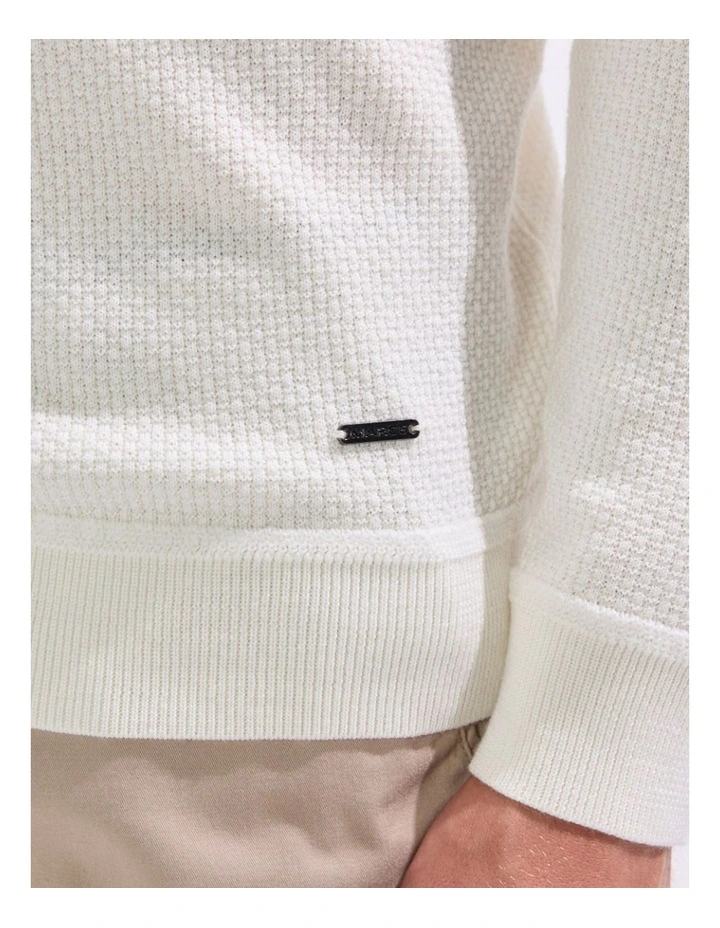 Gordon Textured Merino Knit in Ivory image 3