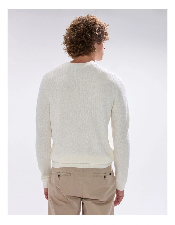 Gordon Textured Merino Knit in Ivory image 4