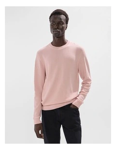 Gordon Textured Merino Knit in Stucco Pink