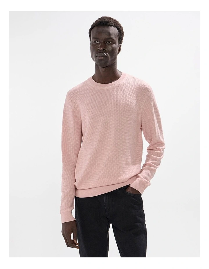 Gordon Textured Merino Knit in Stucco Pink image 2