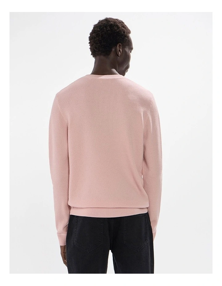 Gordon Textured Merino Knit in Stucco Pink image 4