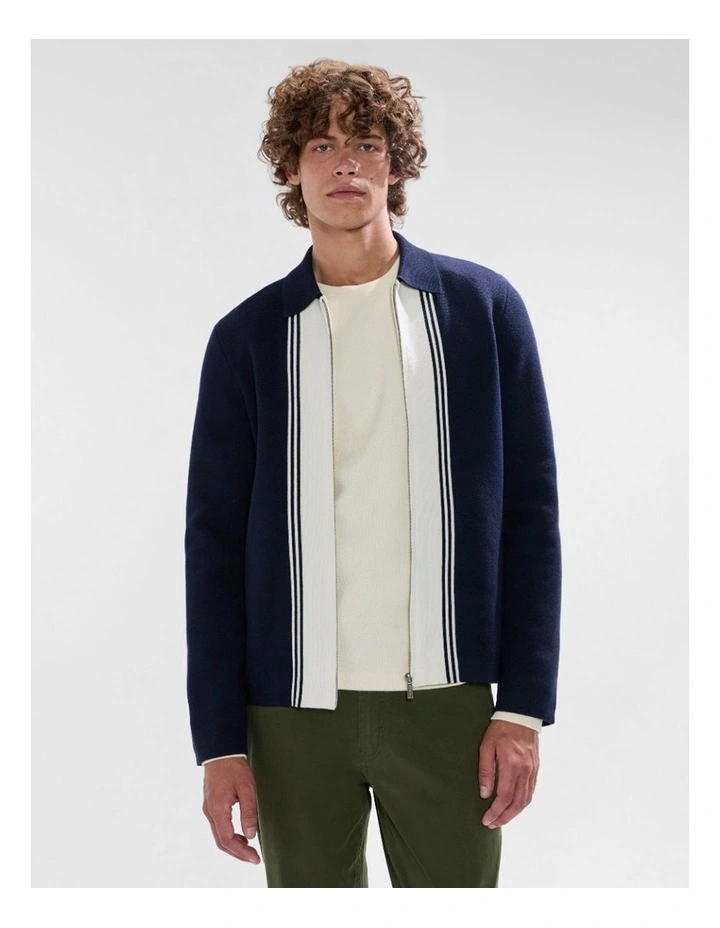 Nagano Knit Jacket in Navy image 1