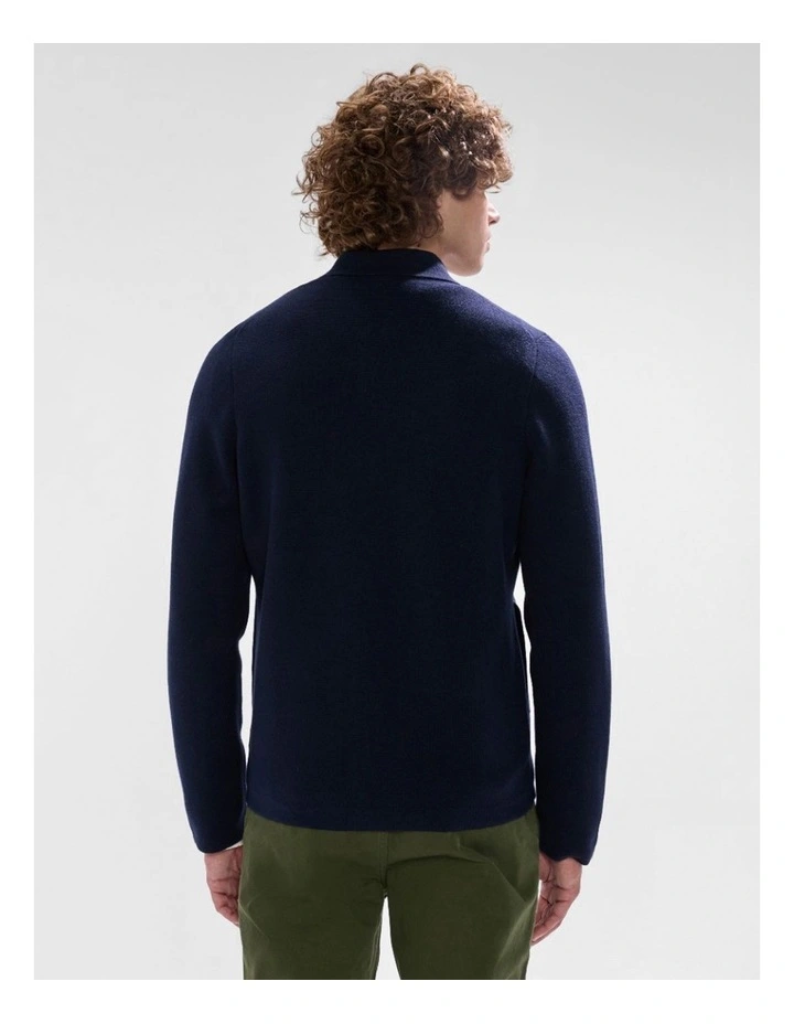 Nagano Knit Jacket in Navy image 3
