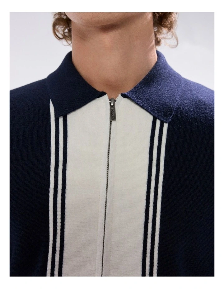 Nagano Knit Jacket in Navy image 3