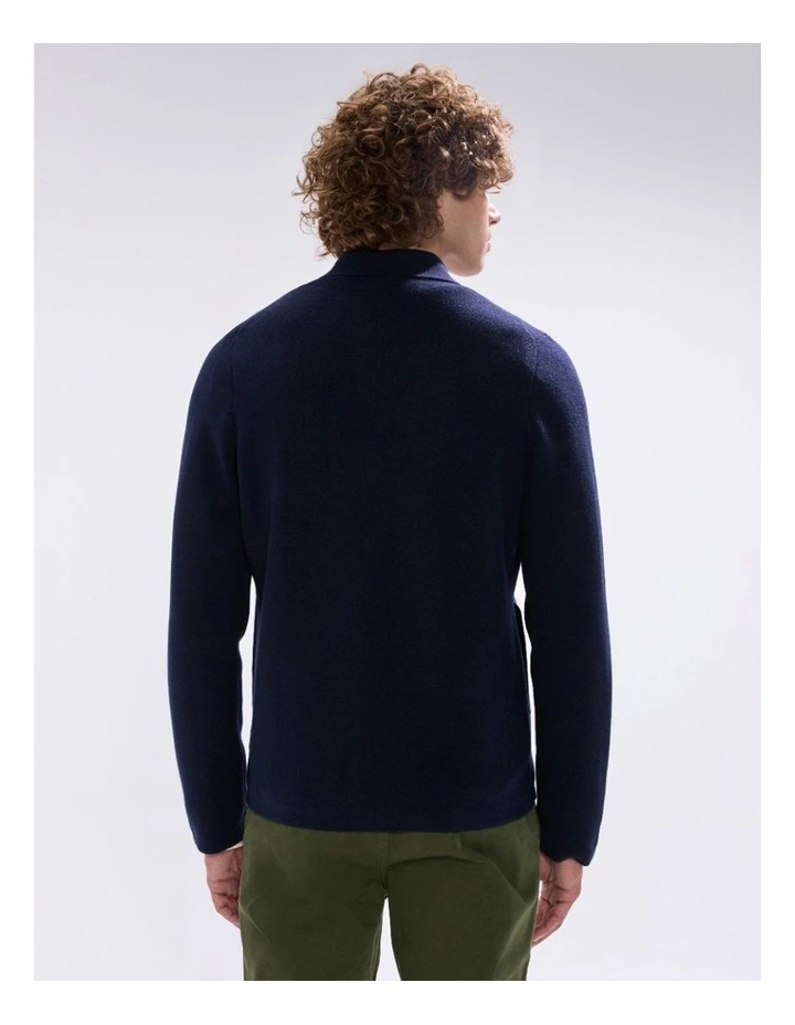 Nagano Knit Jacket in Navy image 5