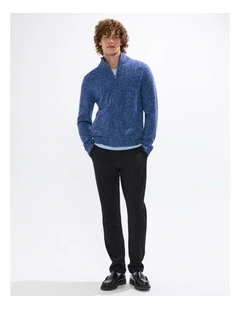 Taniela Zip Through Knit in Azure Blue