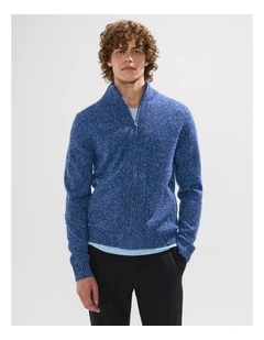 Taniela Zip Through Knit in Azure Blue