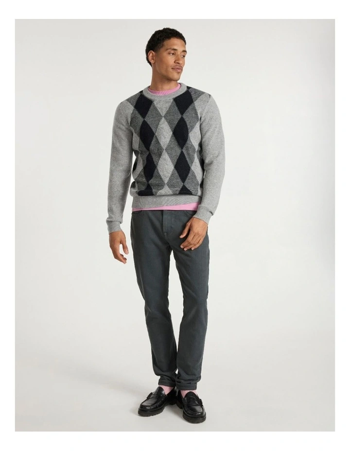 Matt Argyle Knit in Grey Multi image 1