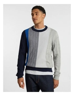 I'm Yours Cable Knit in Navy Multi