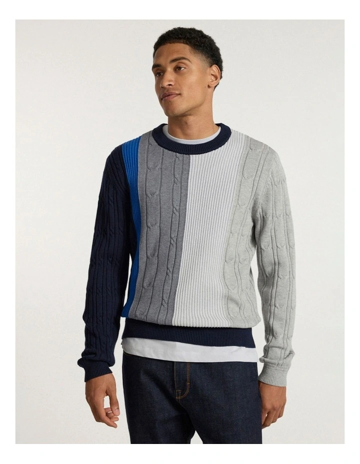 I'm Yours Cable Knit in Navy Multi image 2